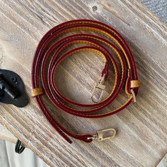 Vachetta Handbag Strap Replacement Leather Purse Strap with Red Trim - Picture 6 of 9